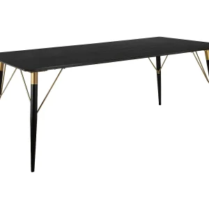 Eettafel 200×100 cm Zwart Goud Eettafel 200×100 cm Zwart Goud