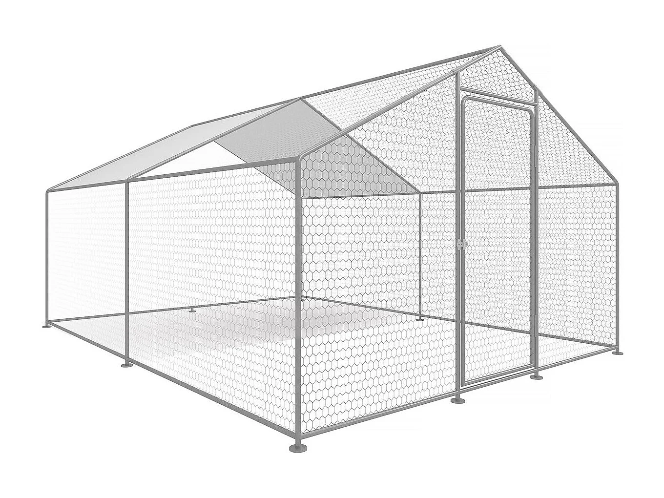 Kippenren 9 m² gaas hok 3 x 3 x 2 m gegalvaniseerd staal