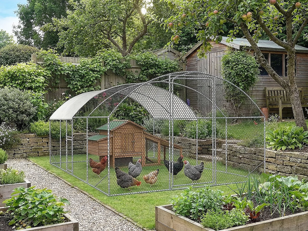 15 m² koepel kippenren "Cocorico" – 5 x 3 m – gegalvaniseerd staal