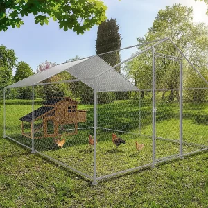 Kippenren 12 m² gaas hok 4 x 3 x 2 m gegalvaniseerd staal Kippenren 12 m² gaas hok 4 x 3 x 2 m gegalvaniseerd staal