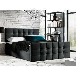 AX LIVING boxspringbed Ambusio 180×200 zwart met opbergruimte