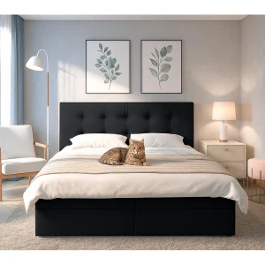 AX LIVING Boxspring met opbergruimte Belinai 180×200 zwart AX LIVING Boxspring met opbergruimte Belinai 180×200 zwart