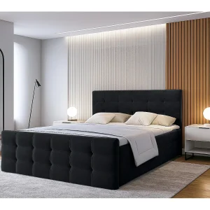 AX LIVING Boxspring met opbergruimte Argentaro 140×200 zwart