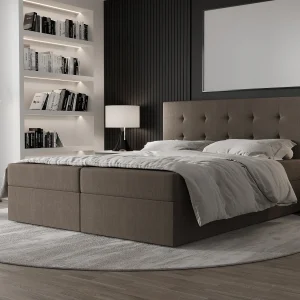 AX LIVING boxspringbed 180×200 met opbergruimte Dahlina bruin AX LIVING boxspringbed 180×200 met opbergruimte Dahlina bruin
