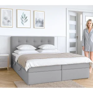 AX LIVING Boxspring met opbergruimte Baunei 160×200 grijs AX LIVING Boxspring met opbergruimte Baunei 160×200 grijs