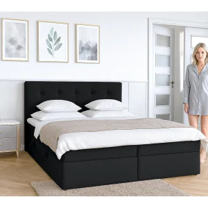 AX LIVING Boxspring met opbergruimte Baunei 140×200 zwart