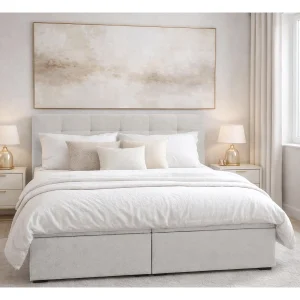 AX LIVING boxspringbed Galata 140×200 beige zonder topper met opbergruimte comfortbed