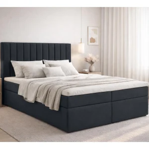 AX LIVING boxspringbed Bursa 140×200 zwart met topper met opbergruimte comfortbed