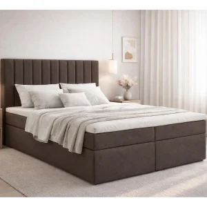 AX LIVING boxspringbed met opbergruimte bruin 180×200 cm met topper Bursa tweepersoonsbed