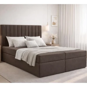 AX LIVING boxspringbed Bursa 140×200 bruin zonder topper met opbergruimte comfortbed