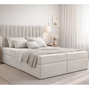 AX LIVING boxspringbed Bursa 140×200 beige zonder topper met opbergruimte comfortbed