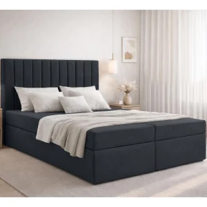 AX LIVING boxspringbed Bursa 140×200 zwart zonder topper met opbergruimte comfortbed