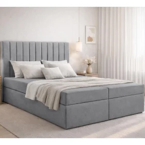 AX LIVING boxspringbed Bursa 140×200 grijs zonder topper met opbergruimte comfortbed