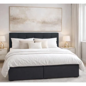 AX LIVING boxspringbed Galata 140×200 zwart met topper met opbergruimte comfortbed