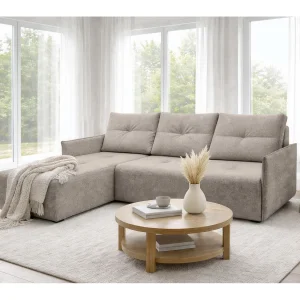 AX LIVING hoekbank Damascus lichtbruin met slaapfunctie bedlade slaapbank 212 cm links AX LIVING hoekbank Damascus lichtbruin met slaapfunctie bedlade slaapbank 212 cm links