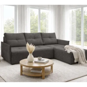 AX LIVING hoekbank Damascus donkergrijs met slaapfunctie bedlade slaapbank 212 cm rechts AX LIVING hoekbank Damascus donkergrijs met slaapfunctie bedlade slaapbank 212 cm rechts