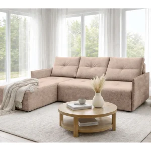 AX LIVING hoekbank Damascus crème met slaapfunctie bedlade slaapbank 212 cm links AX LIVING hoekbank Damascus crème met slaapfunctie bedlade slaapbank 212 cm links