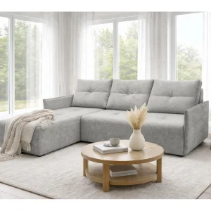 AX LIVING hoekbank Damascus lichtgrijs met slaapfunctie bedlade slaapbank 212 cm links AX LIVING hoekbank Damascus lichtgrijs met slaapfunctie bedlade slaapbank 212 cm links