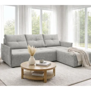 AX LIVING hoekbank Damascus lichtgrijs met slaapfunctie bedlade slaapbank 212 cm rechts AX LIVING hoekbank Damascus lichtgrijs met slaapfunctie bedlade slaapbank 212 cm rechts