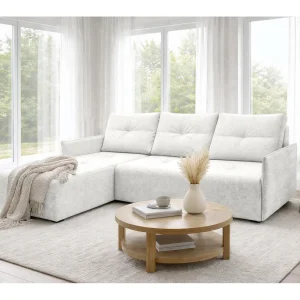 AX LIVING hoekbank Damascus wit met slaapfunctie bedlade slaapbank 212 cm links AX LIVING hoekbank Damascus wit met slaapfunctie bedlade slaapbank 212 cm links