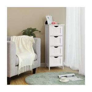 Badkameropslag Wit met 4 laden – L30 cm