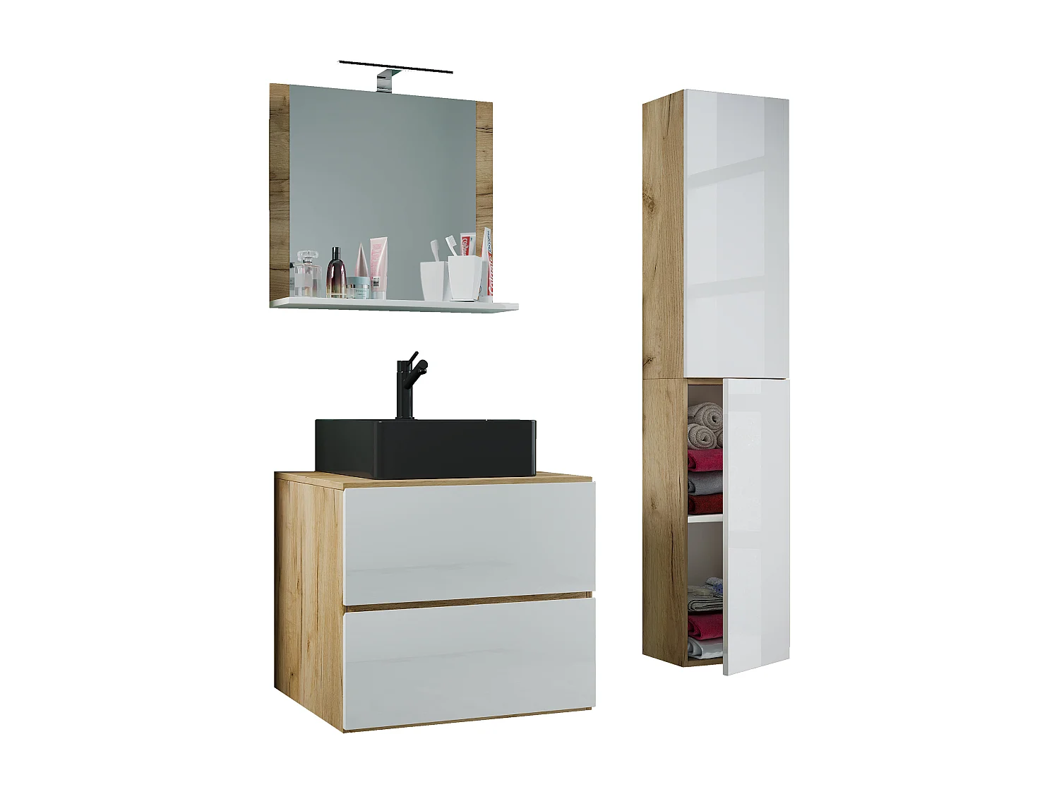 4 stuks wastafel badkamer meubels Lendas 60 cm L