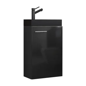 2-delige wastafel Slito smal Zwart 2-delige wastafel Slito smal Zwart