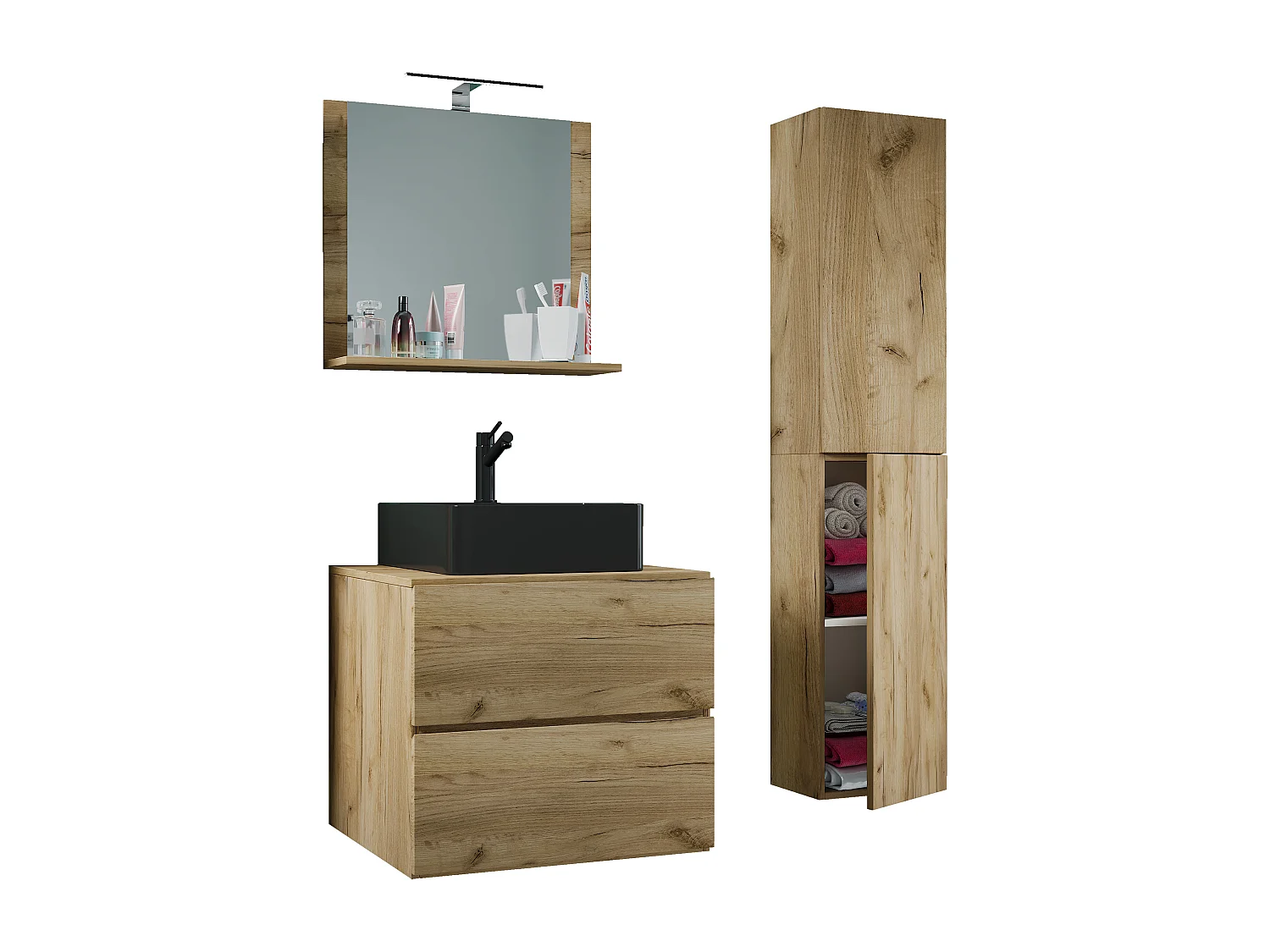 4 stuks wastafel badkamer meubels Lendas 60 cm L