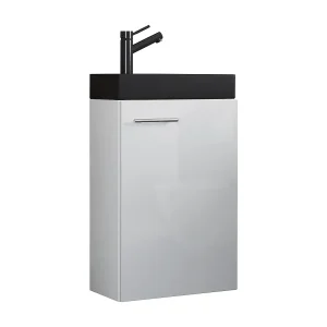 2-delige wastafel Slito smal Zwart 2-delige wastafel Slito smal Zwart