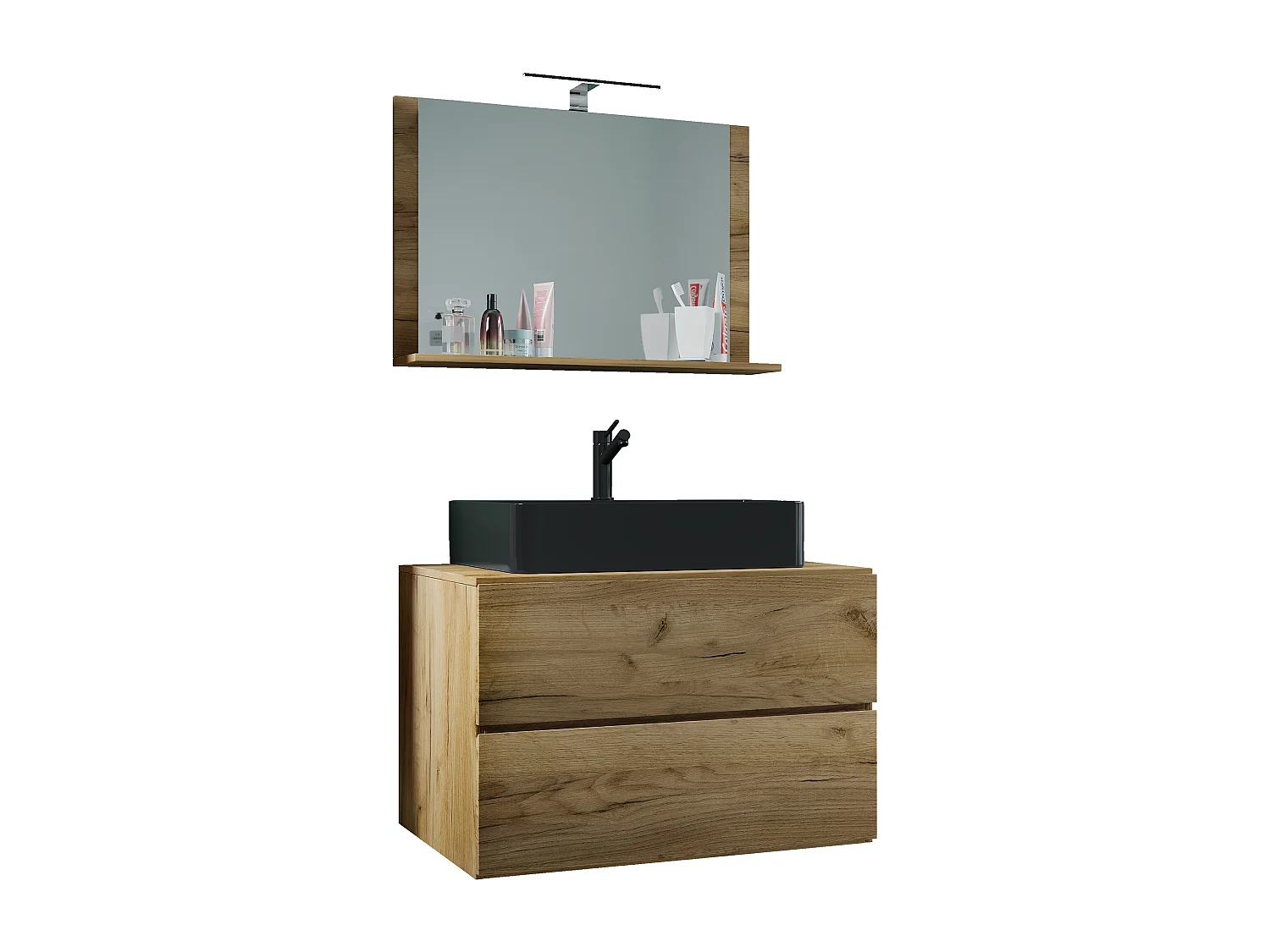 3-delige wastafel badkamermeubel Lendas 80 cm M