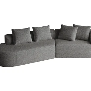 Bank gebogen groot comfort chenille donkergrijs diepe zitting ergonomisch Bank gebogen groot comfort chenille donkergrijs diepe zitting ergonomisch