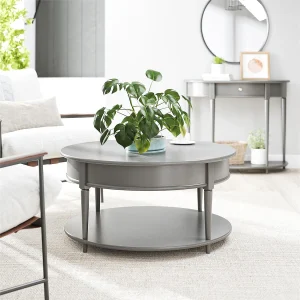 Aurora | Salontafel met 1 Plank in Grijs MDF Aurora | Salontafel met 1 Plank in Grijs MDF