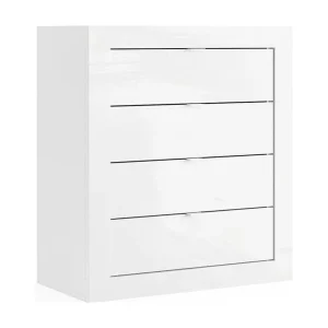Badkamermeubel ISORA – 4 lades – Glanzend wit gelakt – Modern design – 70 cm