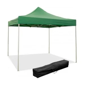 3 x 3 m groene opvouwbare partytent, bekleed met waterdicht PVC