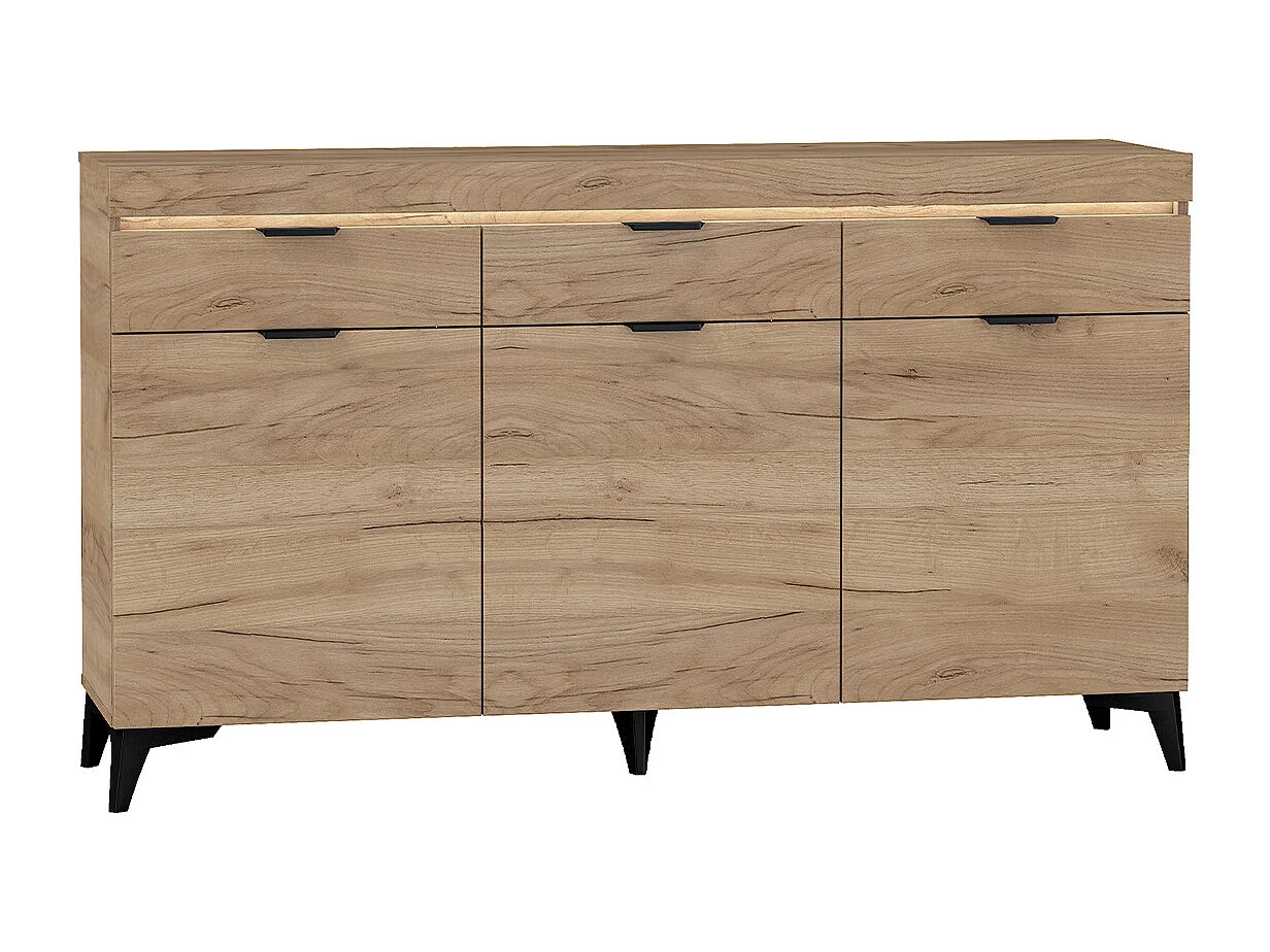 3-deurs dressoir met 3 LED laden Ruben Wood