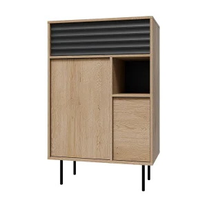 Astra Hout en Zwart 3-deurs dressoir Astra Hout en Zwart 3-deurs dressoir