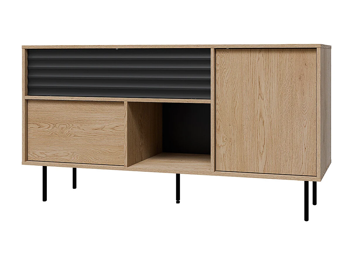 Astra Hout en Zwart 2-deurs dressoir met 1 lade