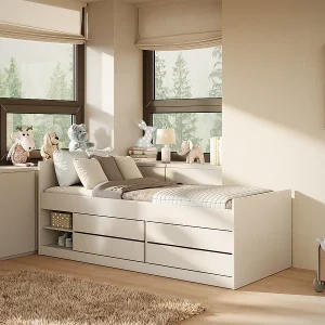 Bed 90×200 inclusief matrasbodem en laden Kocot Kids Léon Wit Bed 90×200 inclusief matrasbodem en laden Kocot Kids Léon Wit