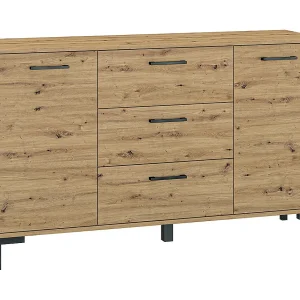 2-deurs buffetkast met 3 laden 138 cm Liora Wood 2-deurs buffetkast met 3 laden 138 cm Liora Wood