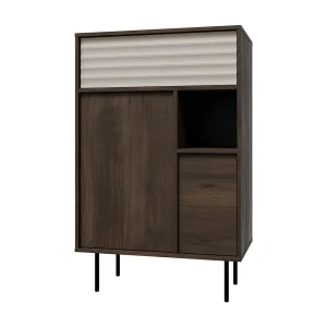 Astra 3-deurs dressoir Donker hout en kasjmier Astra 3-deurs dressoir Donker hout en kasjmier