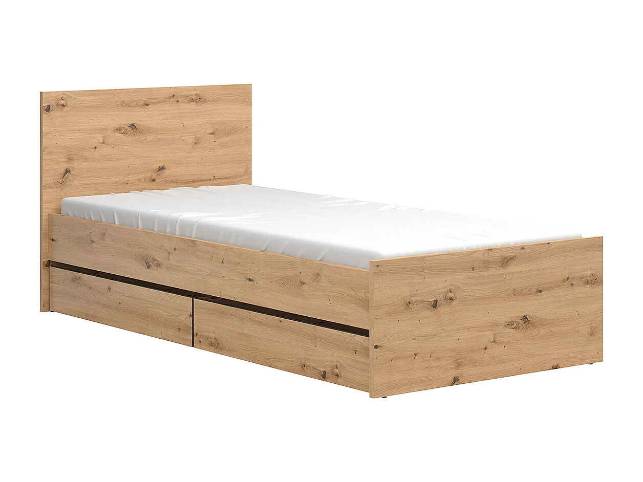 90x200 bed inclusief boxspring en laden Mao Bois