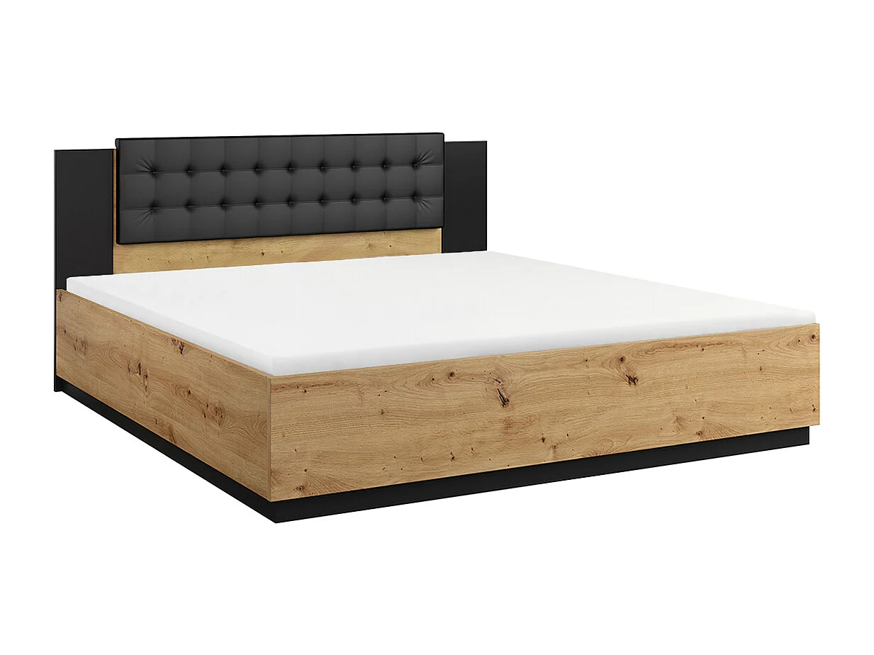 Alec Hout en Zwart 160x200 bed met lattenbodem