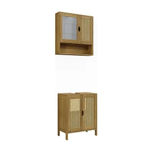 Badkamermeubelset bamboe 48x29x60 liora Badkamermeubelset bamboe 48x29x60 liora