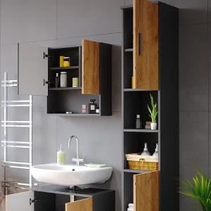 Badkamermeubelset eik goud/antraciet 30x30x192 irma Badkamermeubelset eik goud/antraciet 30x30x192 irma