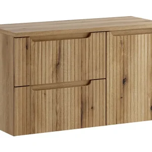 Badkamerset VANO licht eiken 100cm: onderkast met laden inclusief geïntegreerde wasmand + blad voor wastafel Badkamerset VANO licht eiken 100cm: onderkast met laden inclusief geïntegreerde wasmand + blad voor wastafel