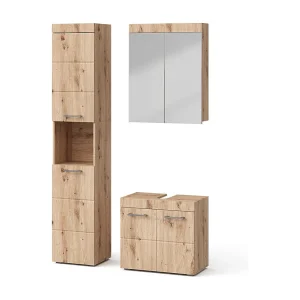 Badkamermeubel set eiken wotan 60x34x56 luna Badkamermeubel set eiken wotan 60x34x56 luna