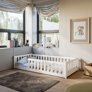 90×200 Vloerbed inclusief lattenbodem Maya Wit 90×200 Vloerbed inclusief lattenbodem Maya Wit