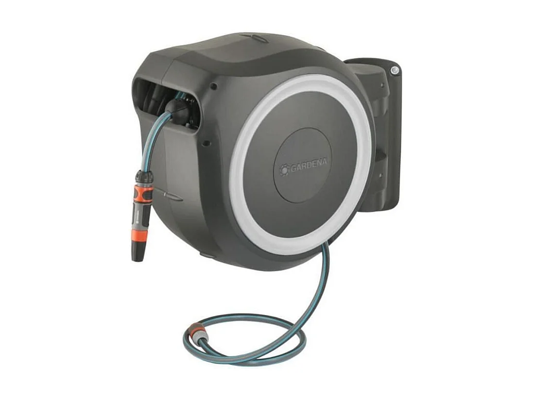 Automatische wandhaspel GARDENA RollUp M/L 25m slang Ø13mm met lans en 180° draaibare houder