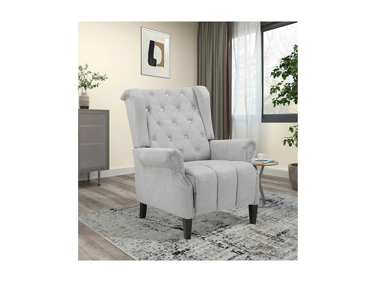 Aura Recliner Lichtgrijze Belfast stof