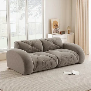 2-zits modulaire bank van chenillestof, 204x95x76cm, Bruin